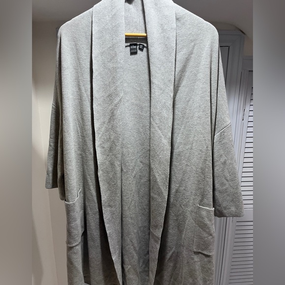 Eileen Fisher Gray Open Front Sweater - Picture 6 of 11